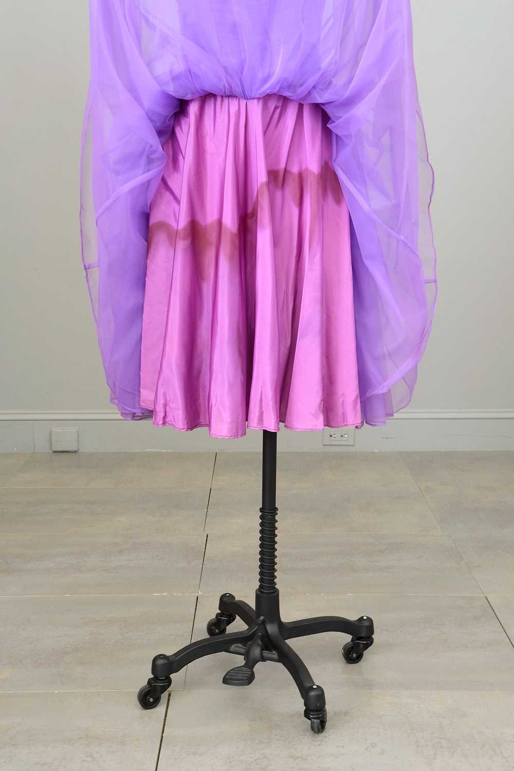1960s 70s Vibrant Purple Ruched Party Dress - image 6