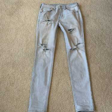 PacSun Light Blue Low Rise Cargo Flare Jeans