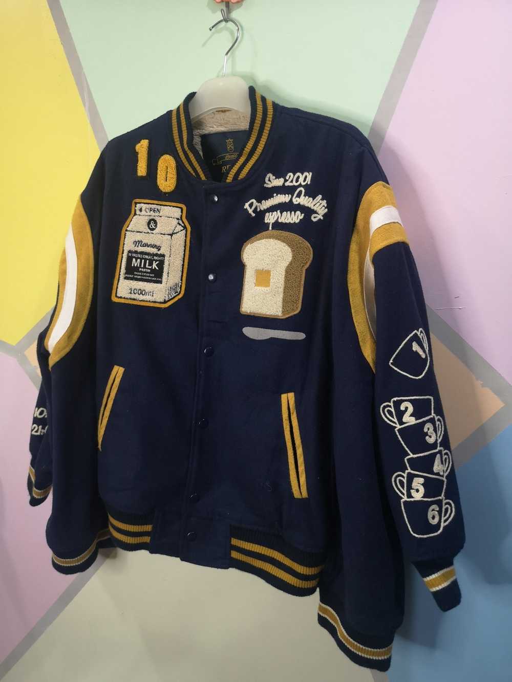 Japanese Brand × Varsity Jacket Bog Size Varcity Jack… - Gem