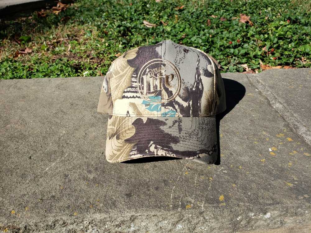 Vintage Vintage 1990s Miller Lite Camo Snapback H… - image 1