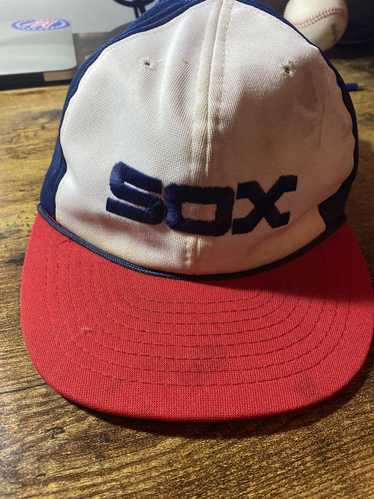 Vintage Throwback Pinstripe White Sox Fitted Hat Size 7