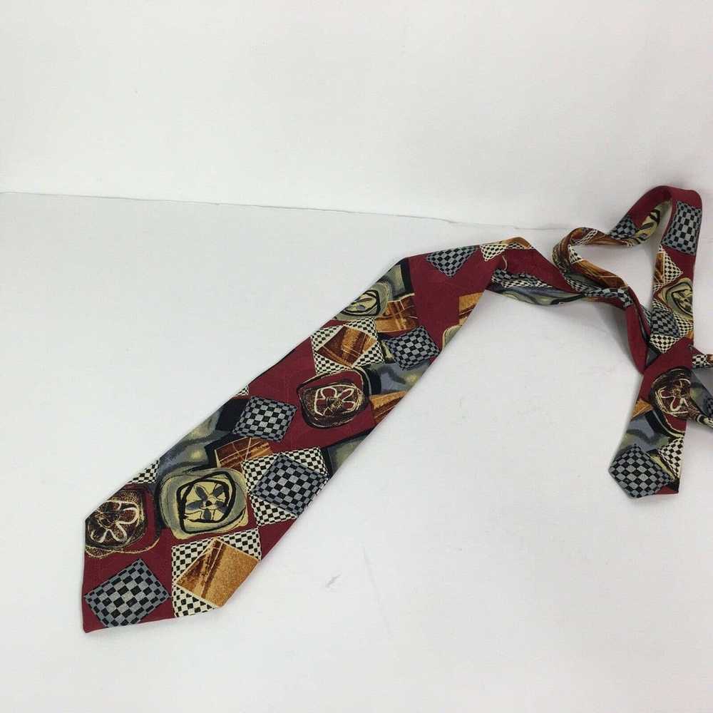 Mulberry Mulberry Tie Checkered Geometric Floral … - image 7