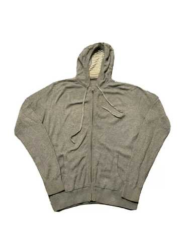 Vince $185 Vince Waffle Knit Thermal Full Zip Gray