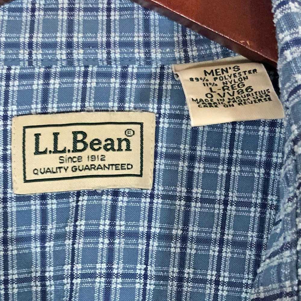 L.L. Bean LL BEAN Two Pockets Blue White Checked … - image 4