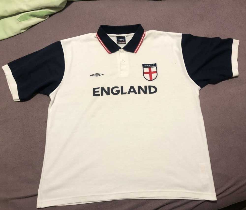 RARE Original Retro England Drill Training Top Vintage Umbro Sz L