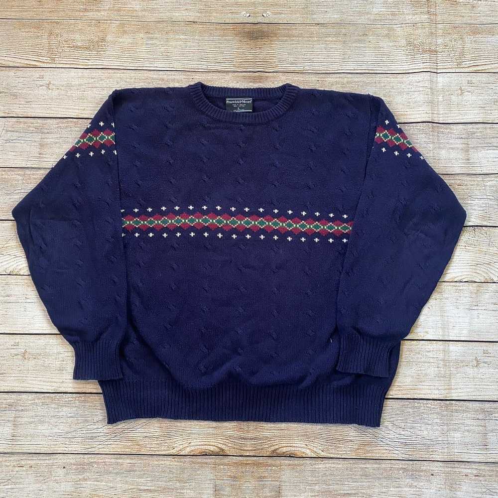 Vintage Vintage 100% Cotton knitted Crewneck swea… - image 1