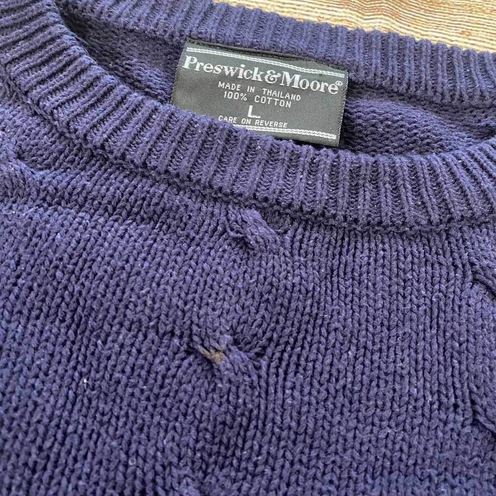 Vintage Vintage 100% Cotton knitted Crewneck swea… - image 4