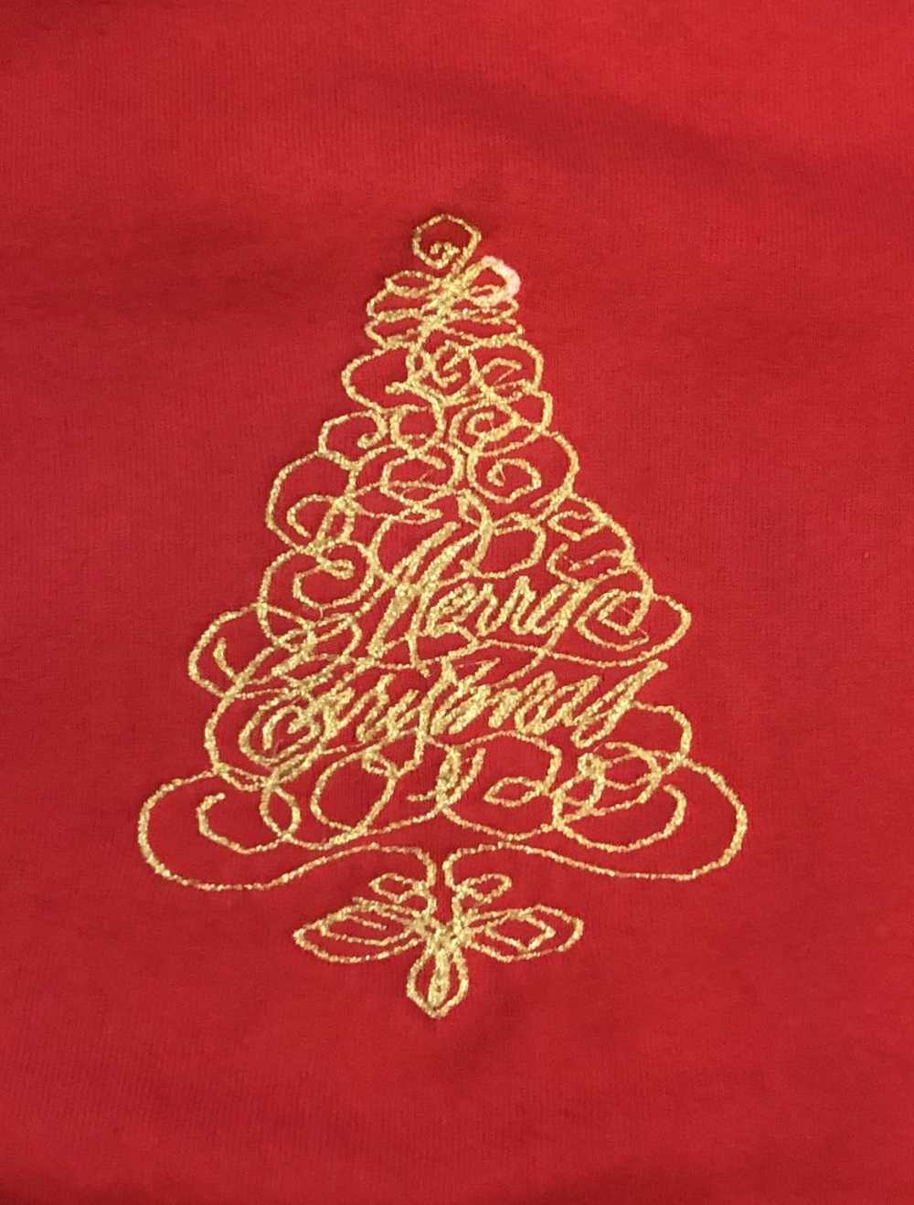 Vintage Vintage Merry Christmas Tree Embroidered … - image 3