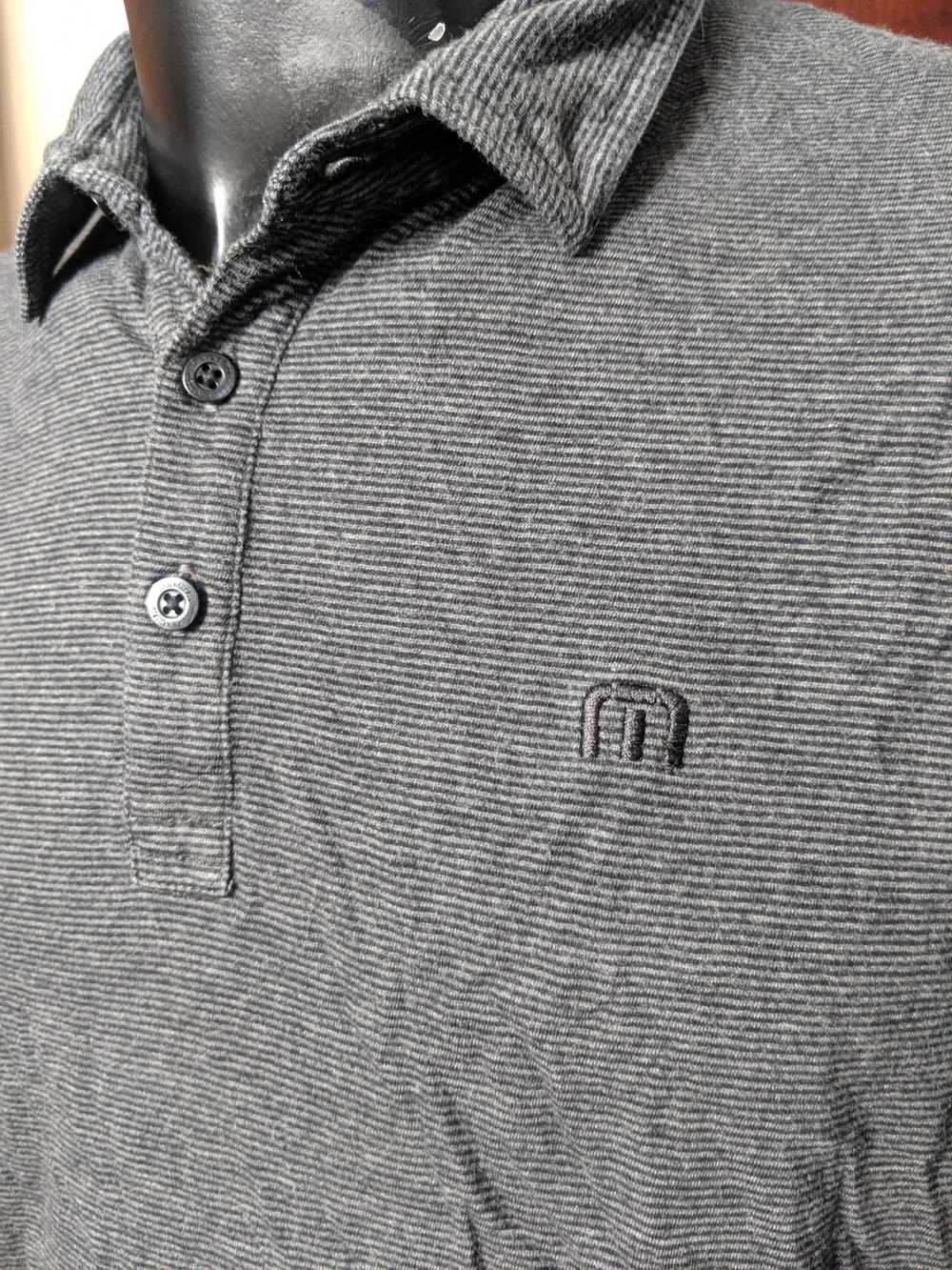 Travis Mathew Striped knit logo polo shirt - image 8