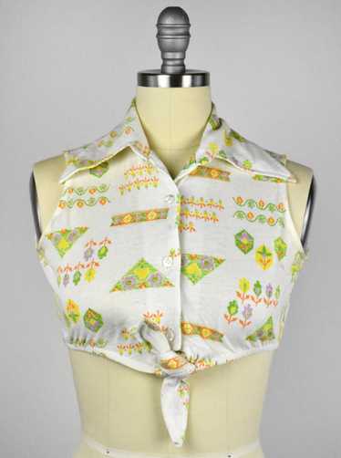 1970's Cropped Top with Tie Front by Jantzen