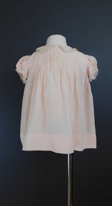 Vintage Peach Silk Toddler Baby Dress 1940s Lace a