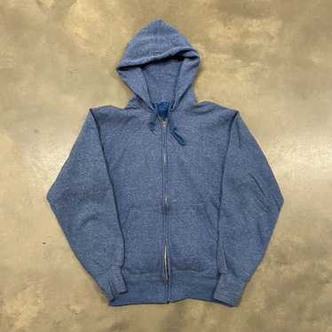 Vintage 70s Faded Blue Montgomery Ward Full Zip H… - image 1