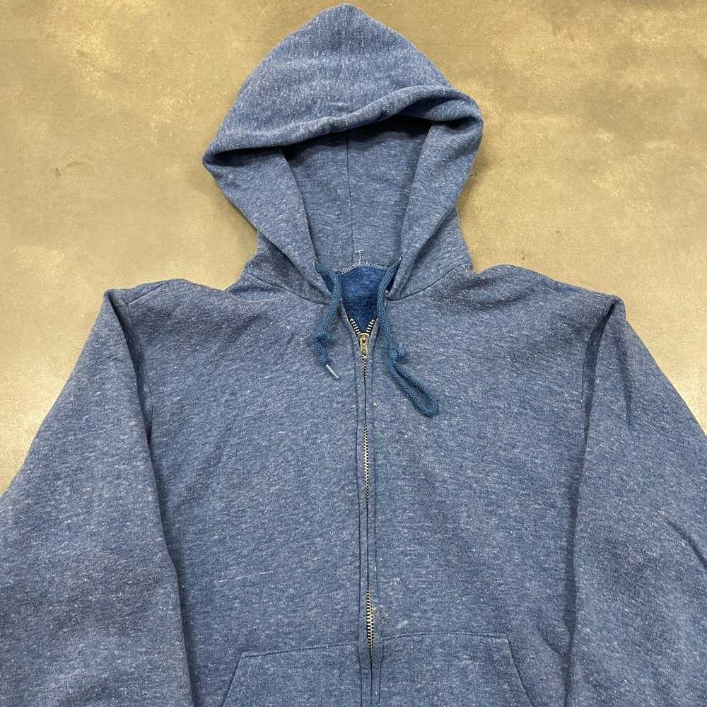 Vintage 70s Faded Blue Montgomery Ward Full Zip H… - image 2