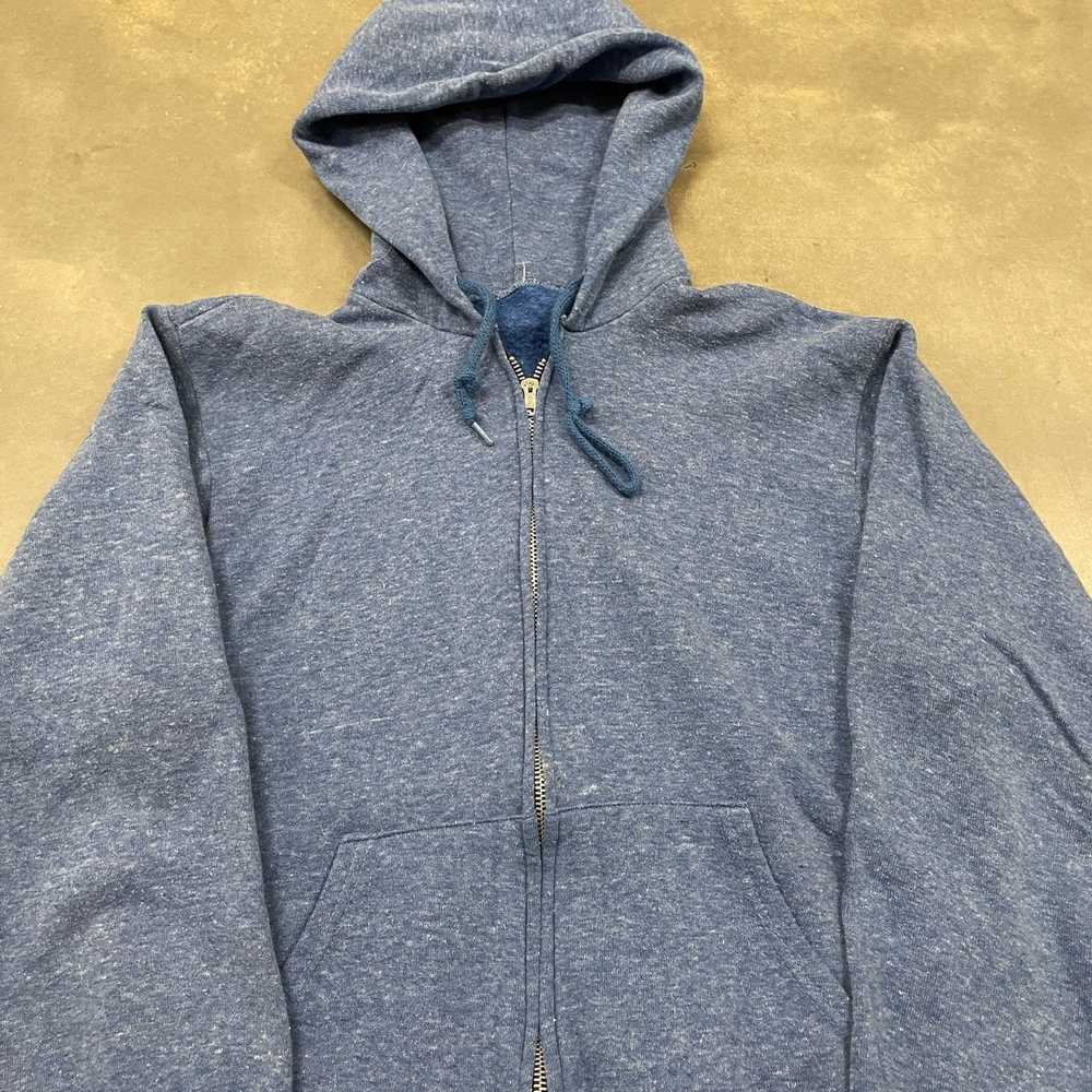 Vintage 70s Faded Blue Montgomery Ward Full Zip H… - image 4