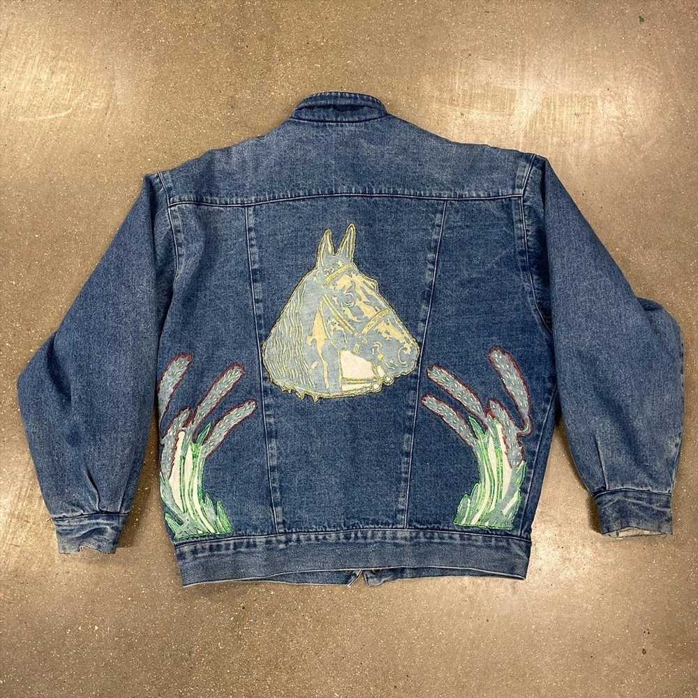 Vintage DIY painted denim jacket - image 2