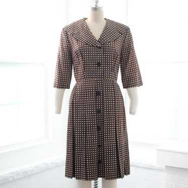 40s Plaid Shirtwaist Dress - image 1