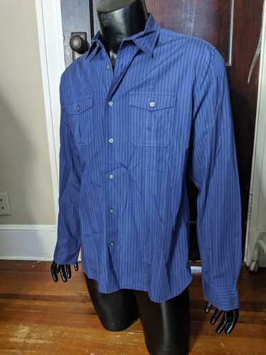 John Varvatos Purple striped utility / western sh… - image 1