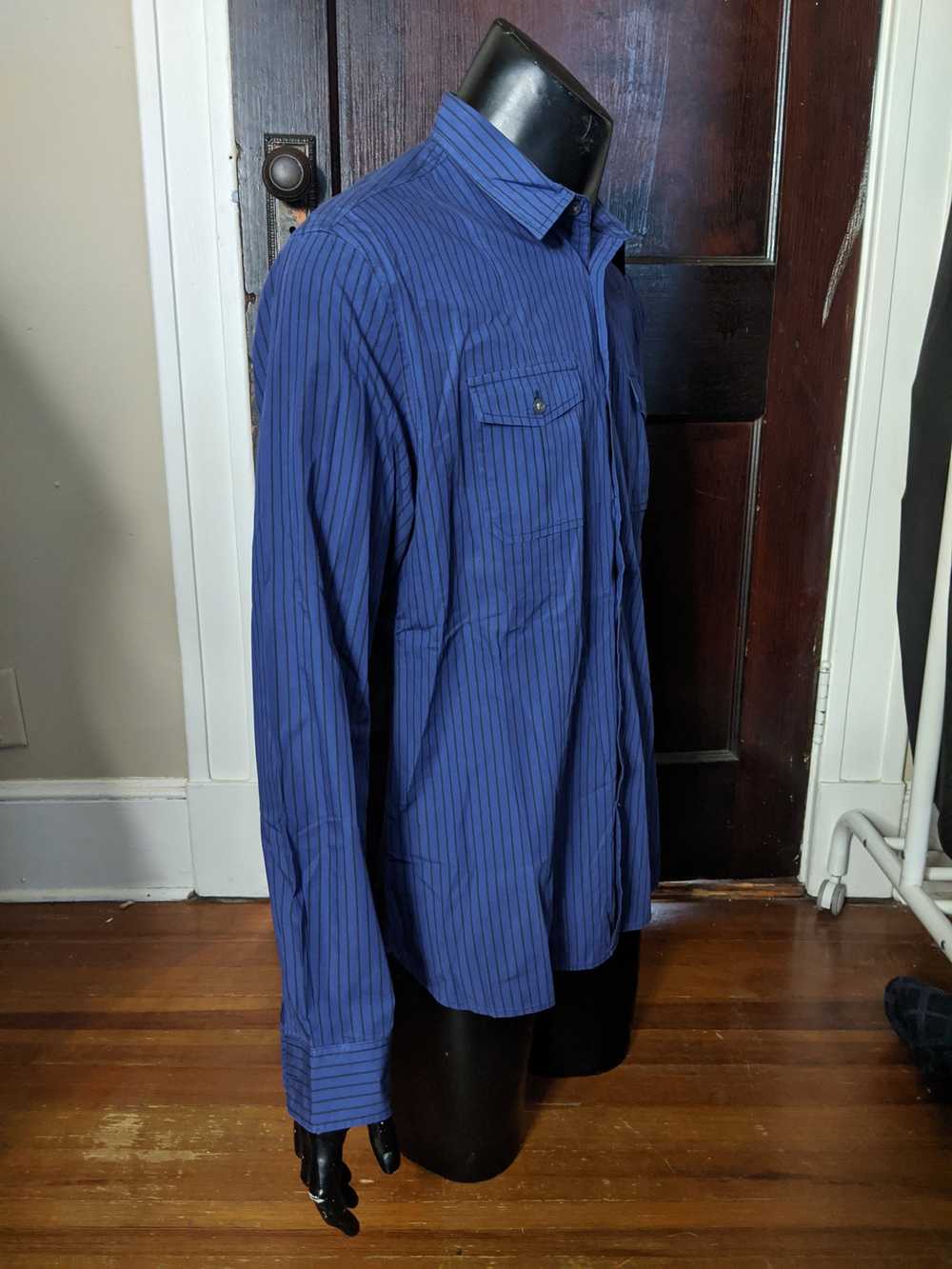 John Varvatos Purple striped utility / western sh… - image 5