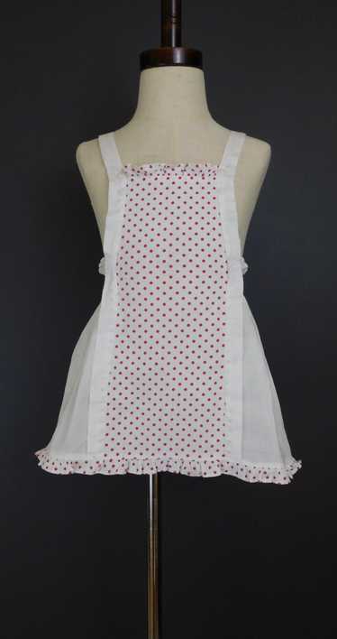 Vintage 1940s Red and White Polka Dot Pinafore Bab