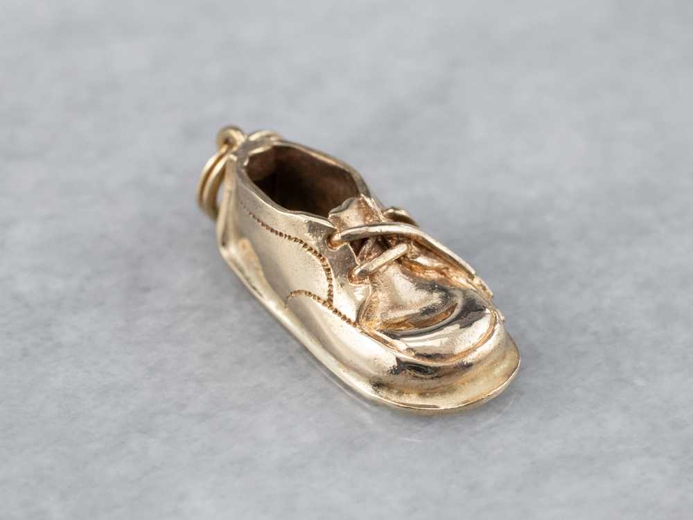 Vintage Gold Baby Shoe Charm or Pendant - image 1