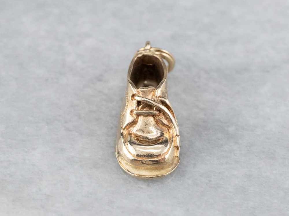 Vintage Gold Baby Shoe Charm or Pendant - image 2