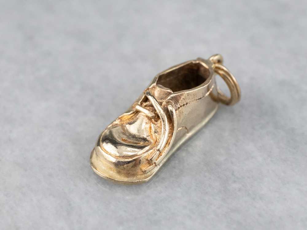 Vintage Gold Baby Shoe Charm or Pendant - image 3