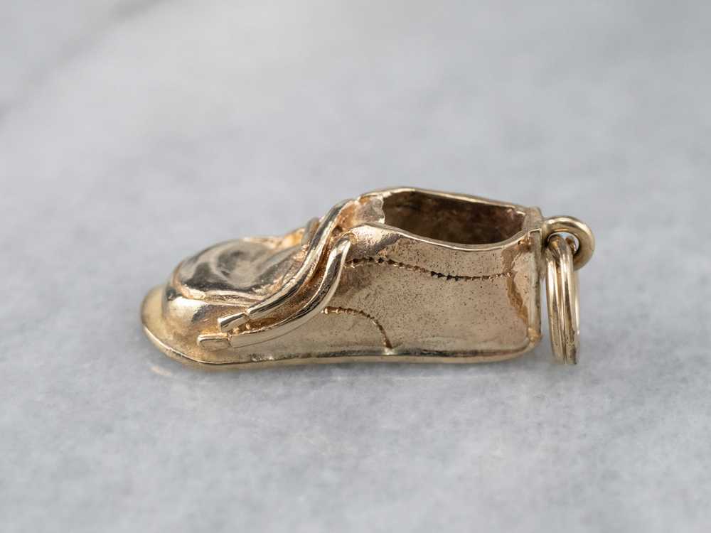 Vintage Gold Baby Shoe Charm or Pendant - image 4