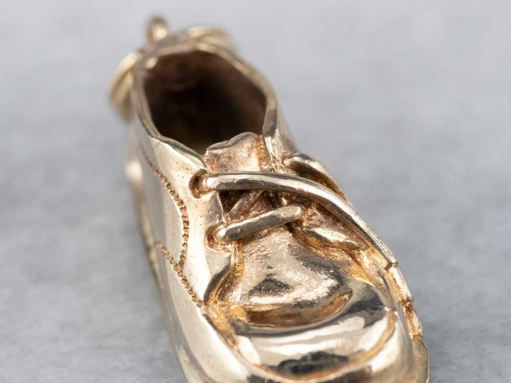 Vintage Gold Baby Shoe Charm or Pendant - image 6