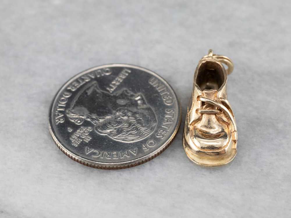 Vintage Gold Baby Shoe Charm or Pendant - image 7