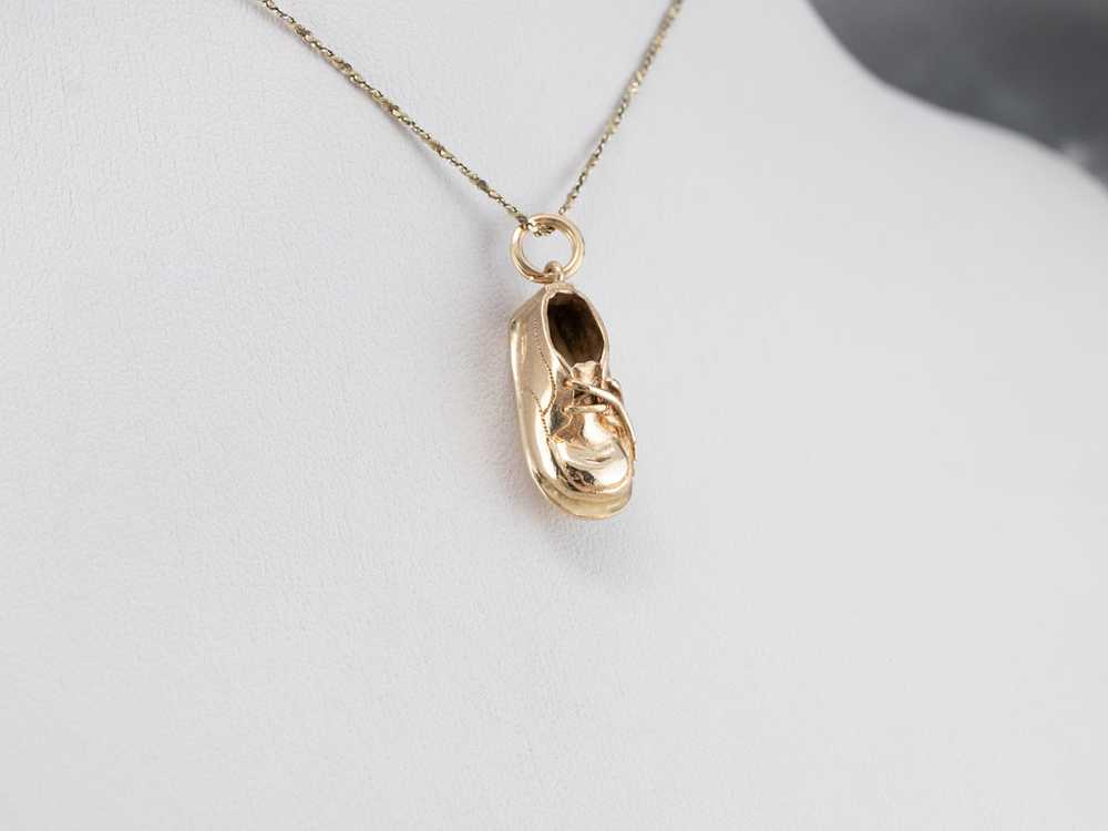 Vintage Gold Baby Shoe Charm or Pendant - image 8