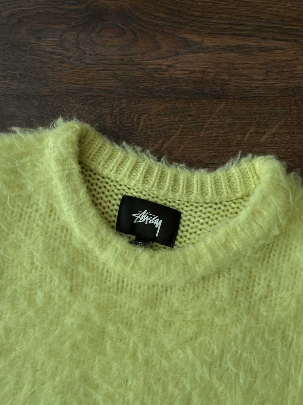 Stussy Stussy Lime Faux Mohair Fuzzy Sweater - image 3