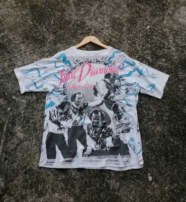 Neil Diamond In The Round 1992 Allover Print Tee - image 1