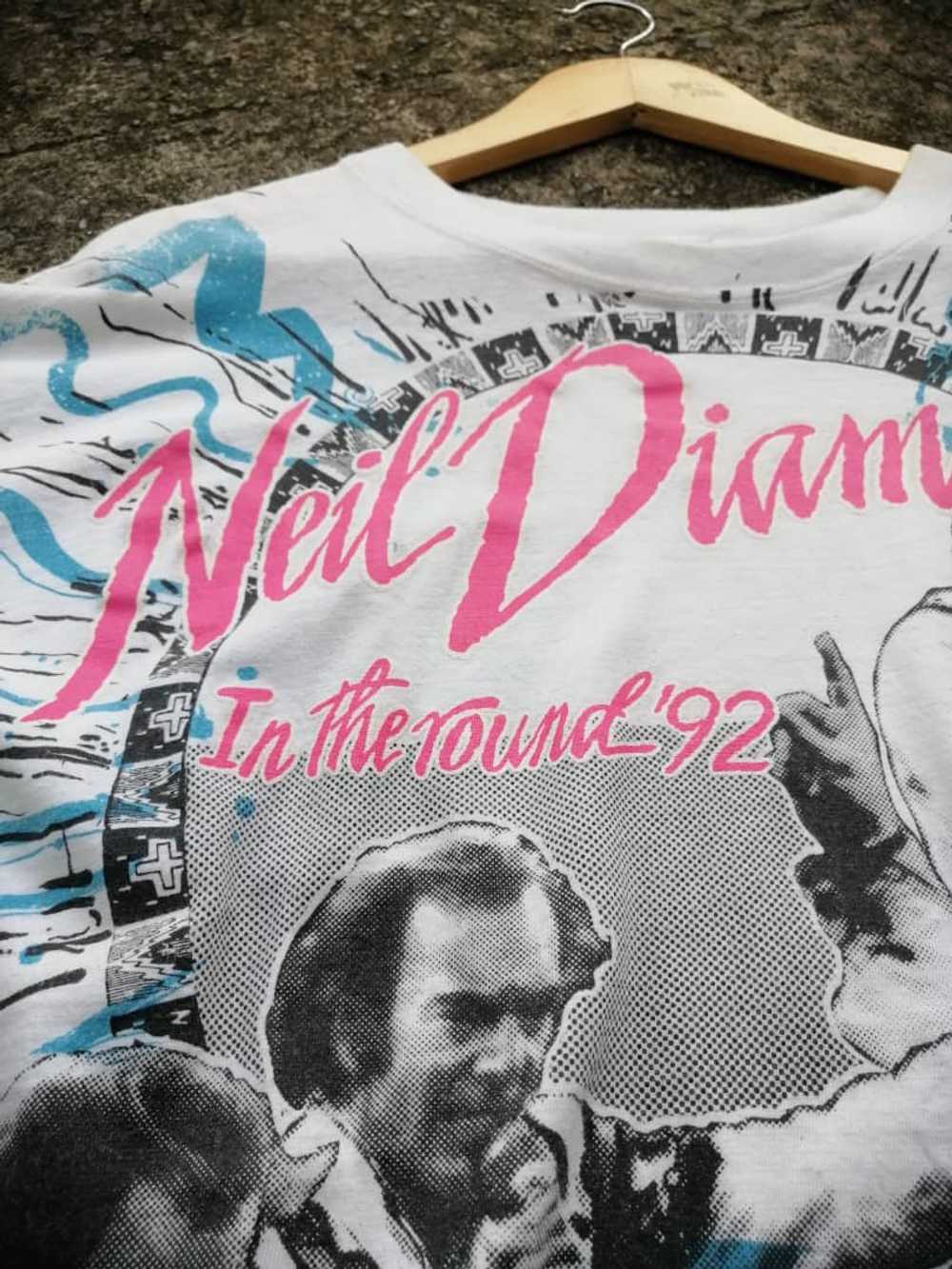 Neil Diamond In The Round 1992 Allover Print Tee - image 2