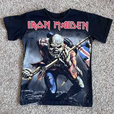 Iron Maiden Men's Sketched Trooper Regular Fit Round Collar Short