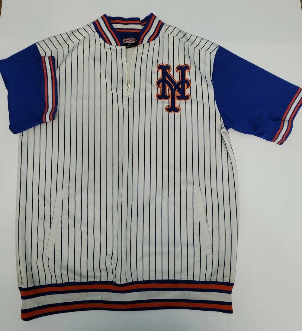 VTG Starter New York Mets Blue Striped baseball Jersey sewn Sz M