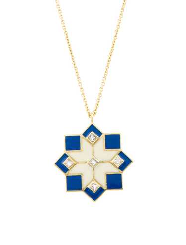 Amrapali 18K Yellow Gold & Enamel Featuring 0.28 … - image 1