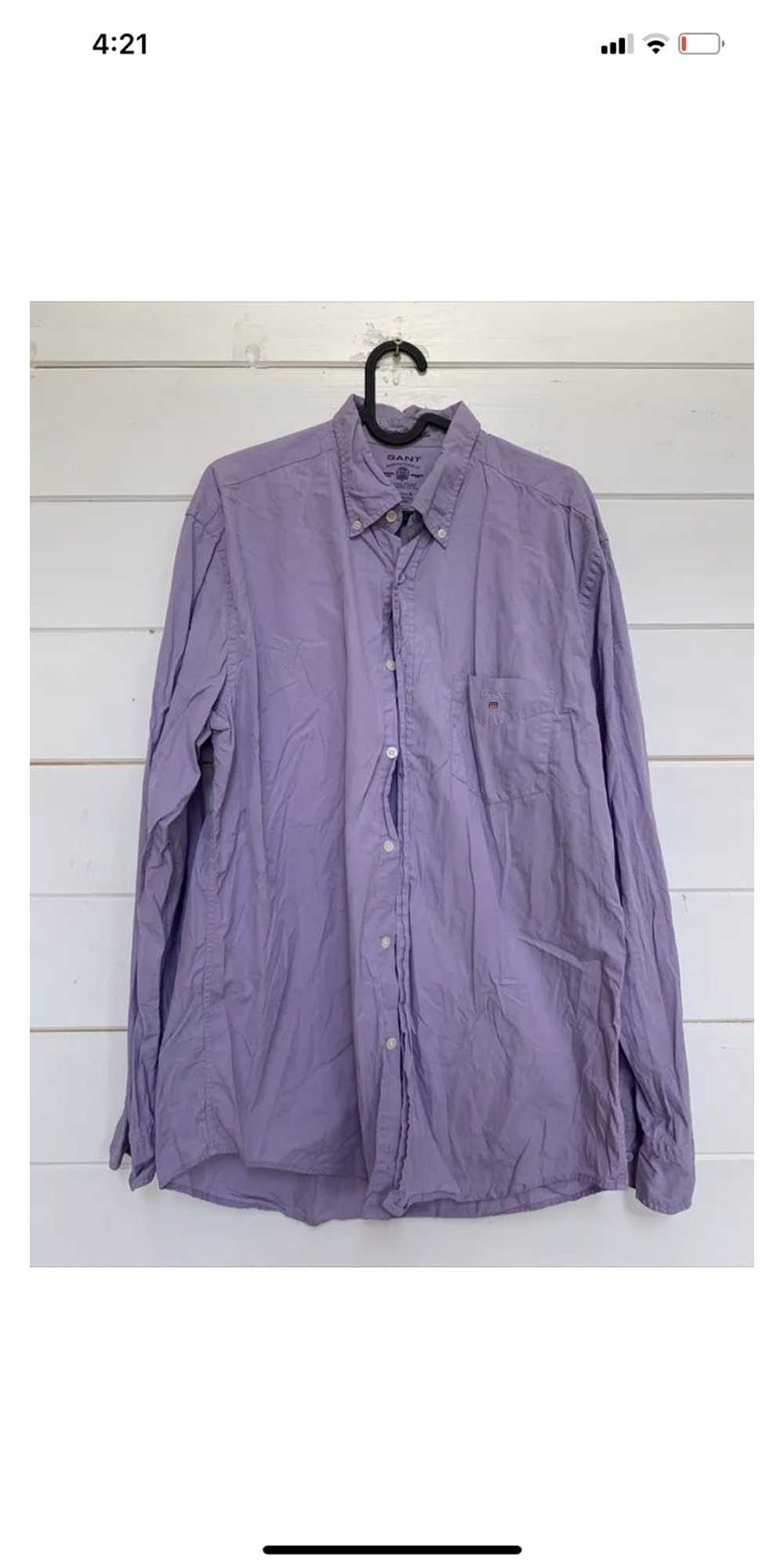 Gant GANT Shirt Purple Cotton Slim Fit Spectrum P… - image 1