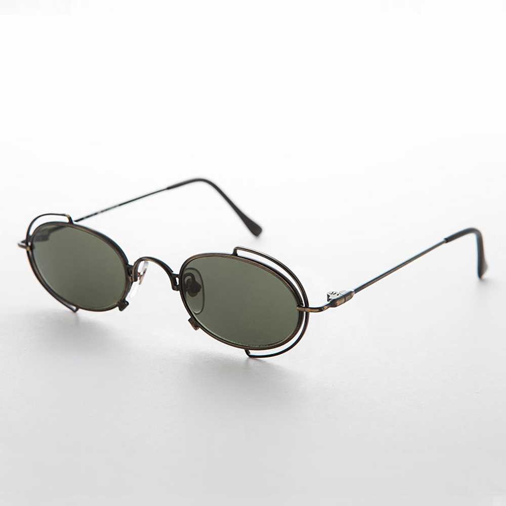 MORANGE Vintage Sunglasses Rare Oval Silver Orange Rectangular 