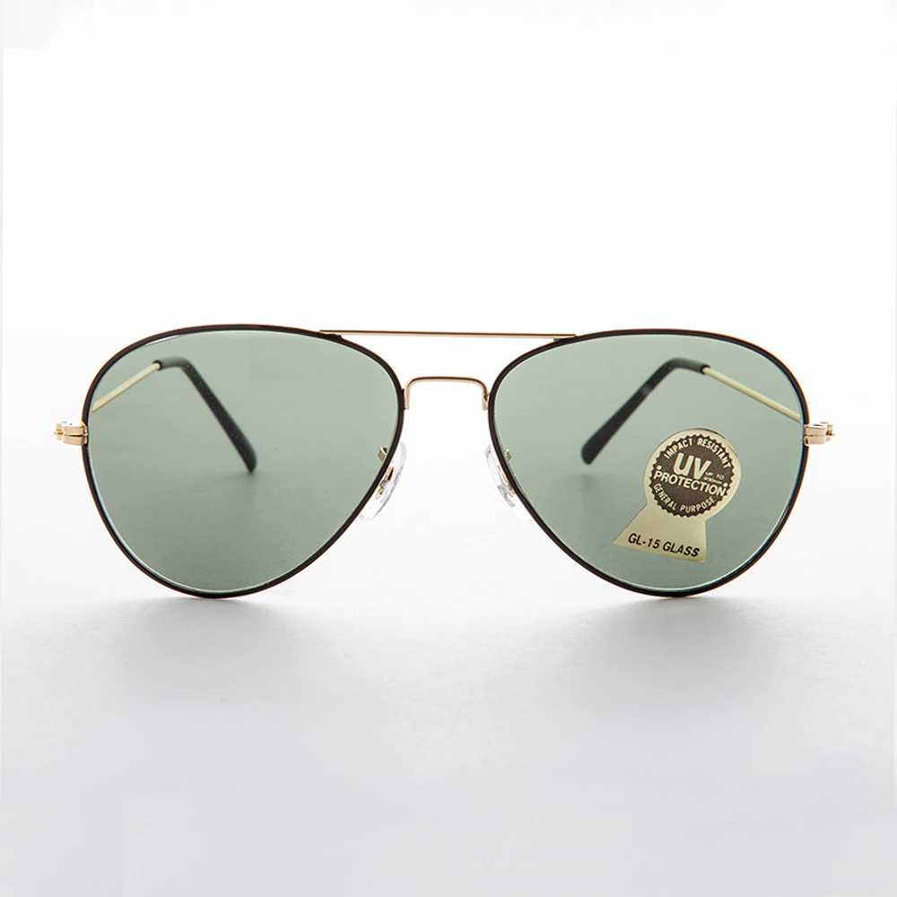 Metal Aviator Vintage Sunglass with Teardrop Glas… - image 1