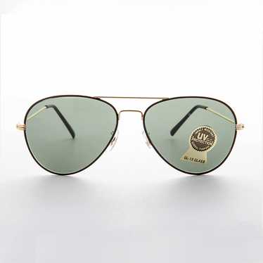 Metal Aviator Vintage Sunglass with Teardrop Glas… - image 1