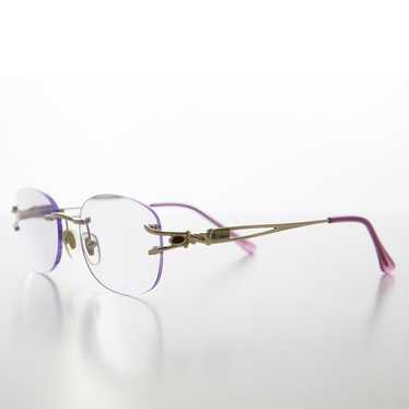 Oval Rimless Colored Lens Lightweight Reading Gla… - image 1