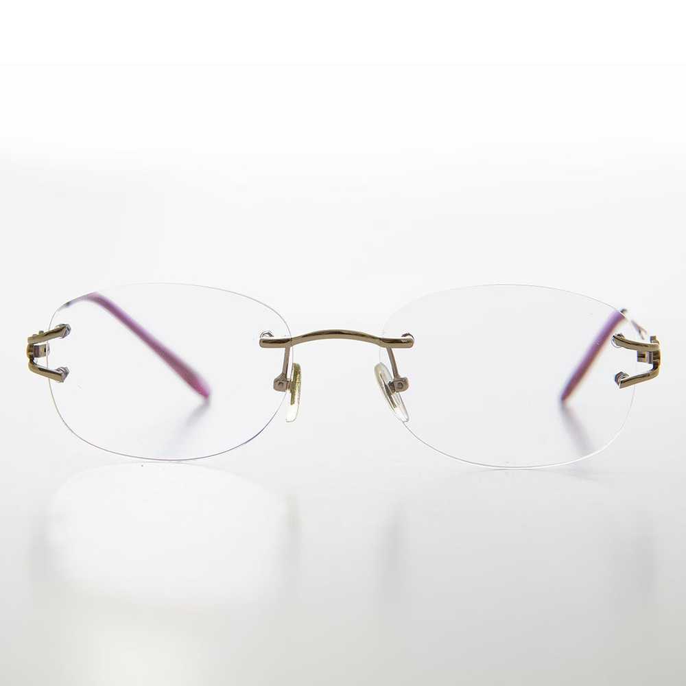 Oval Rimless Colored Lens Lightweight Reading Gla… - image 2