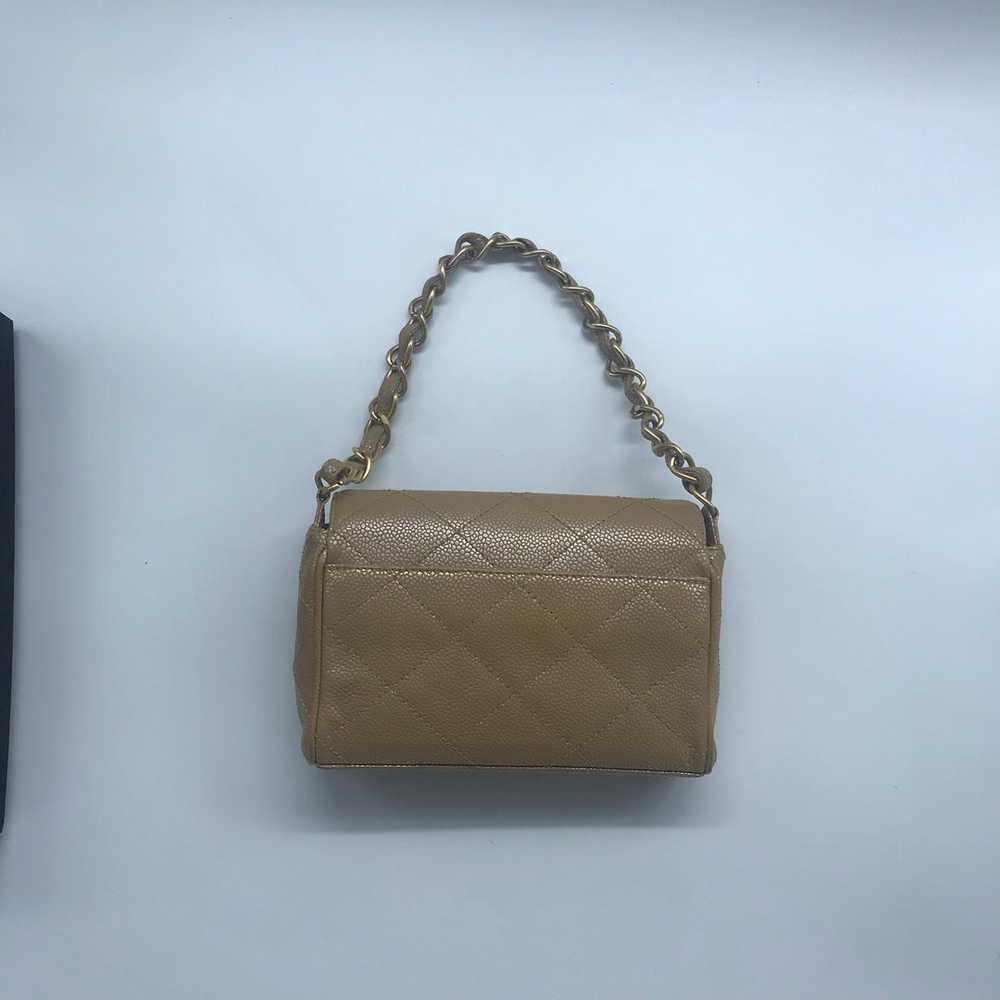 CHANEL Caviar Beige Quilted Mini Rectangular Flap… - image 4