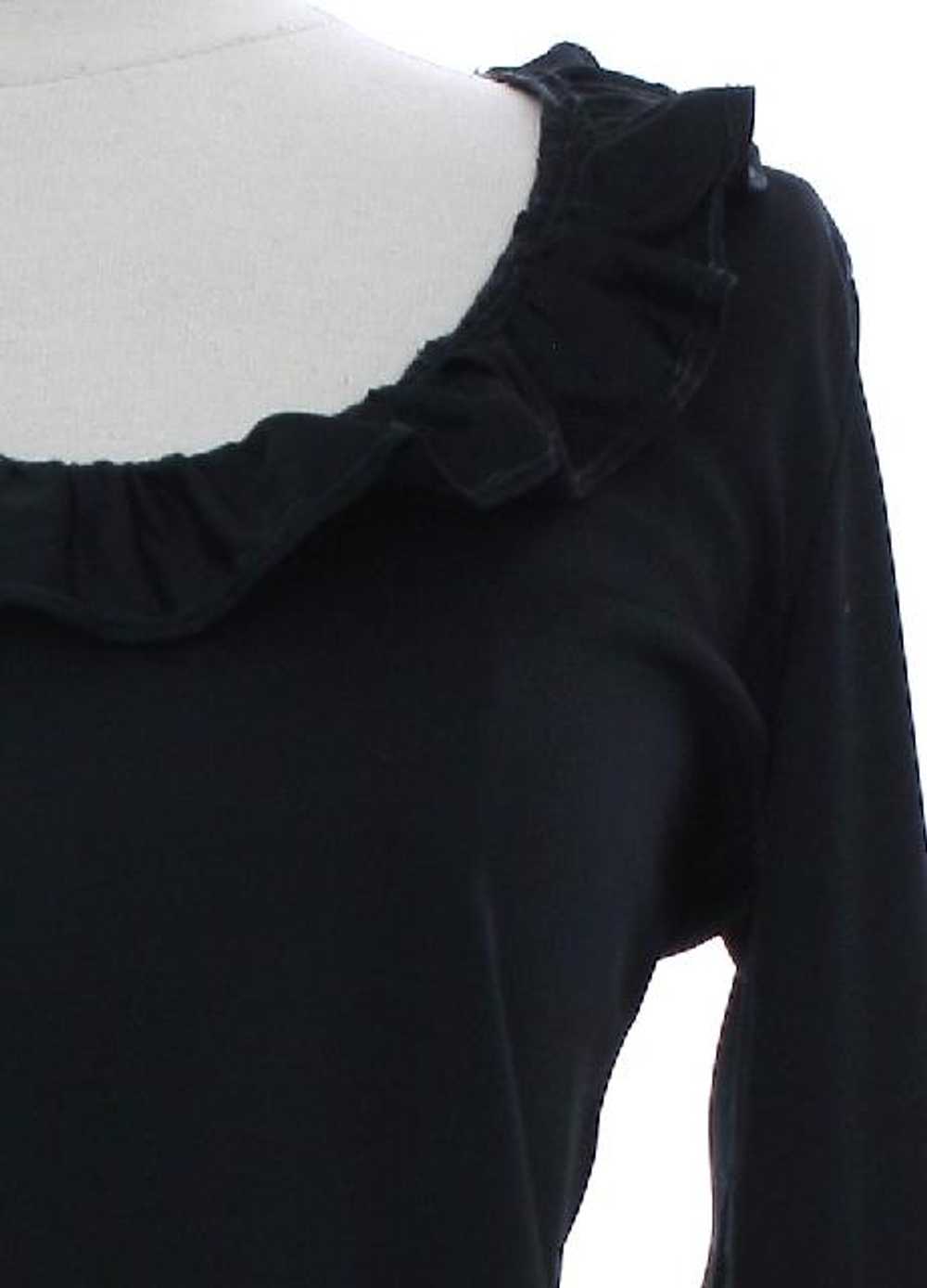 1960's Unreadable Label Womens Ruffled Neck Shirt - image 2