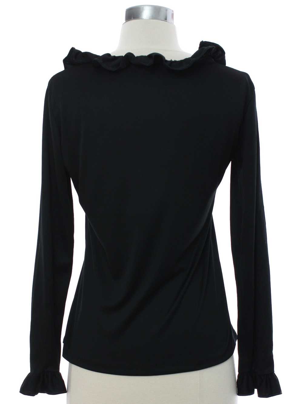 1960's Unreadable Label Womens Ruffled Neck Shirt - image 3