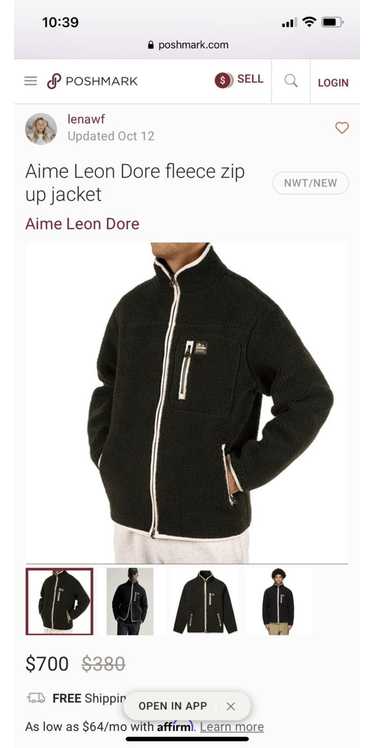Aime Leon Dore ALD Full-Zip Deep Pile Fleece Jacket in Laurel Oak