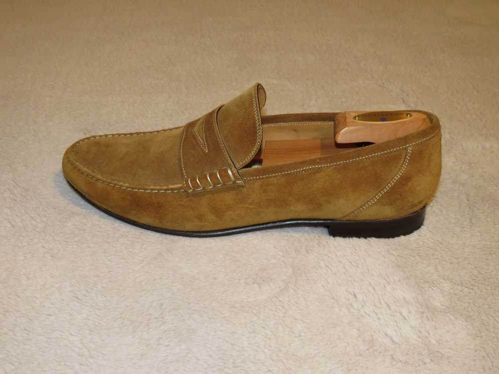 Sutor Mantellassi Tan Calf Suede Penny Loafers US… - image 3