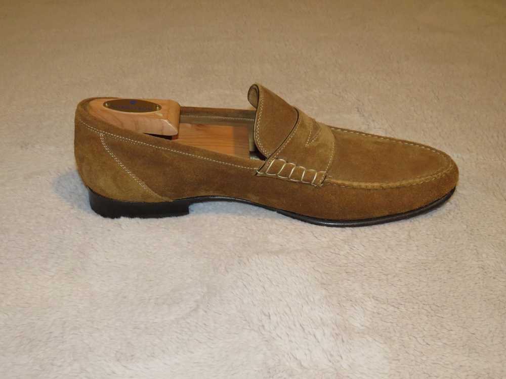 Sutor Mantellassi Tan Calf Suede Penny Loafers US… - image 4