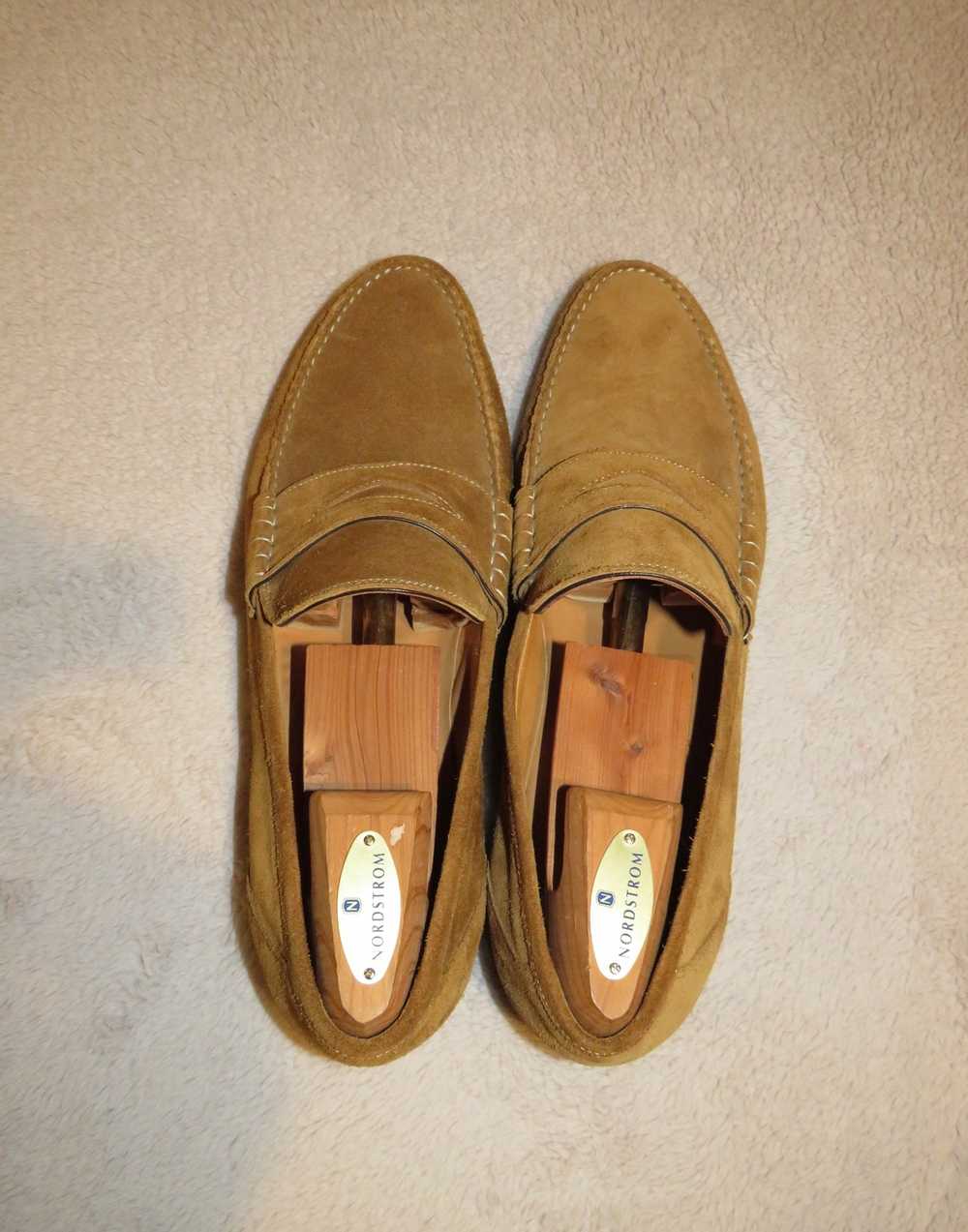 Sutor Mantellassi Tan Calf Suede Penny Loafers US… - image 8