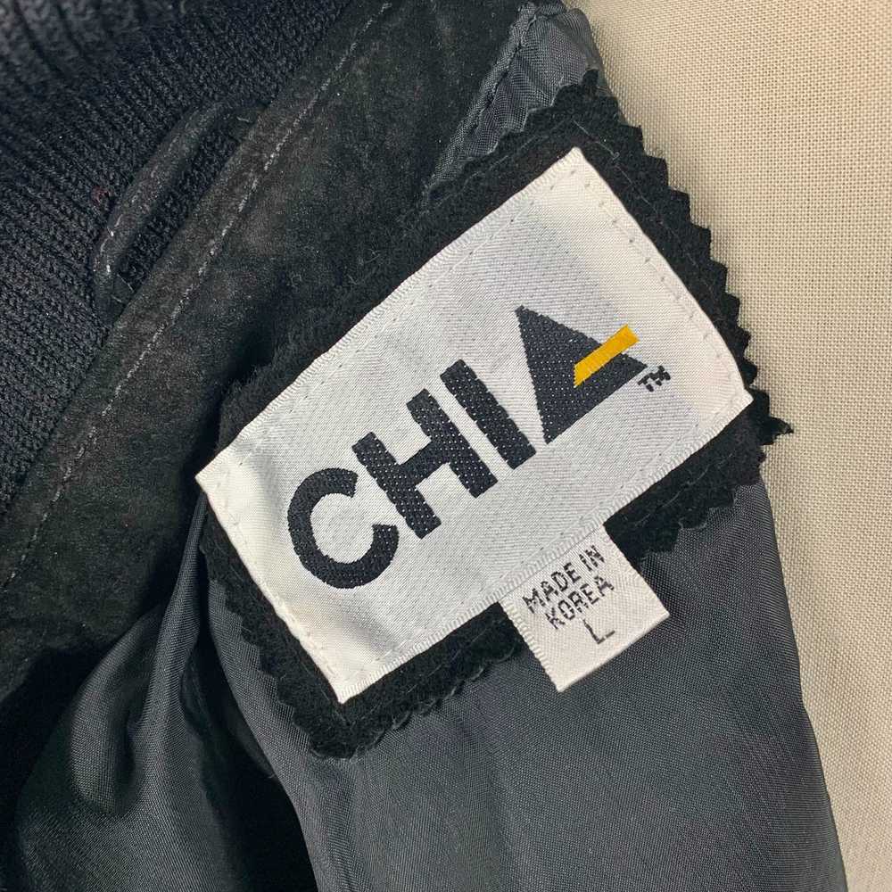 80s Chia Black Leather Bomber Jacket | Women’s si… - image 2